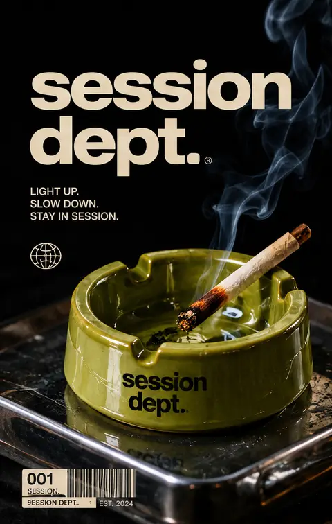 Ceramic green horizontal ashtray