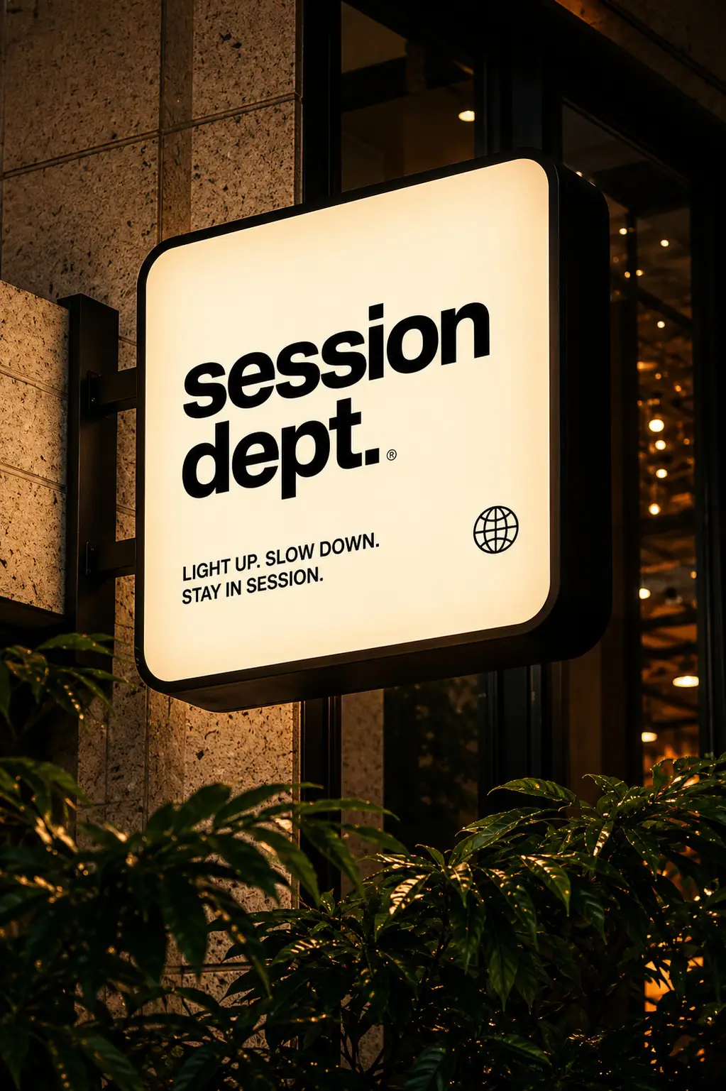 session dept illuminated outdoor logo sign