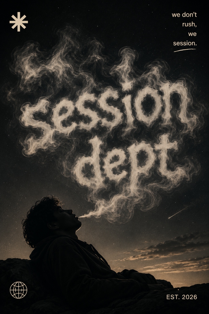 Exhaling smoke forming session dept text